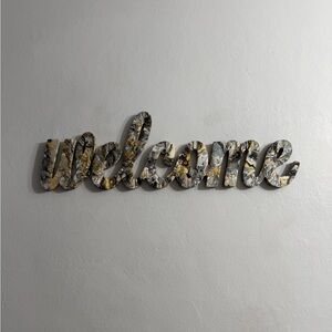 Original Abstract Art 6x19 Welcome Sign